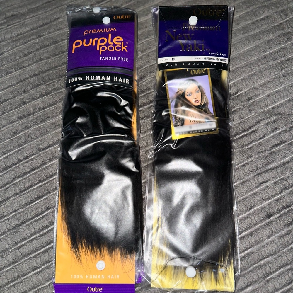 Bundle of Outre’s Premium New Yaki hair and Premium Purple Pack